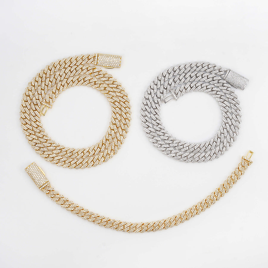 Cuban Chain and Cuban Bracelet Set 8MM