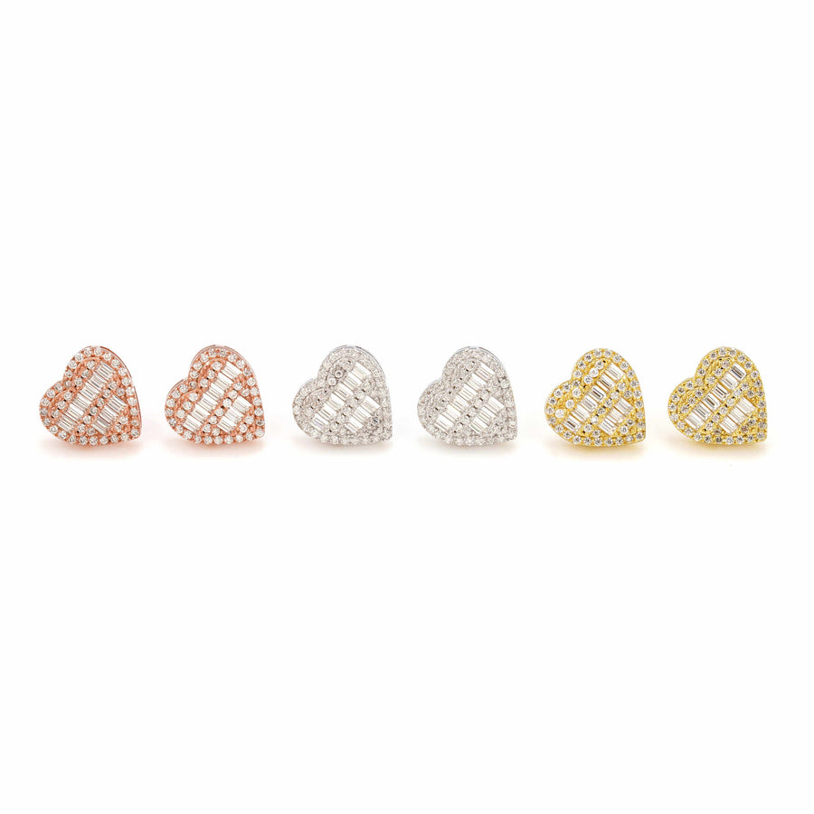 Heart Baguette Earrings
